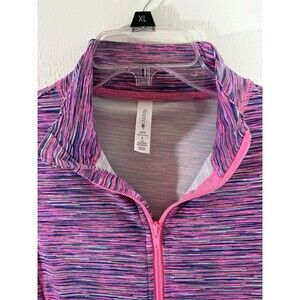 ideology full zip workout Pink Space Dye Activewear Thumb Holes jacket Large